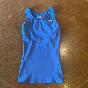 Under Armour Blue Heat Gear Workout Top, Size Small